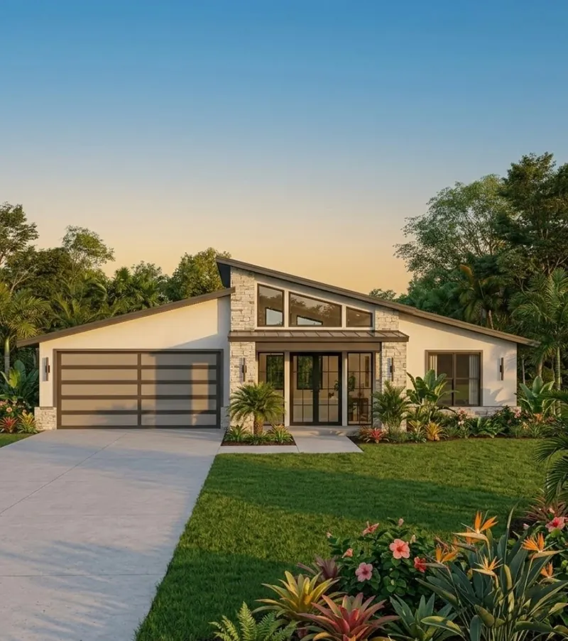 Contemporary style home, design render