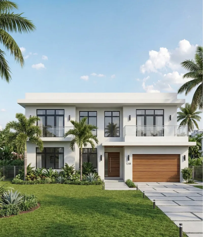 Modern style home, design render